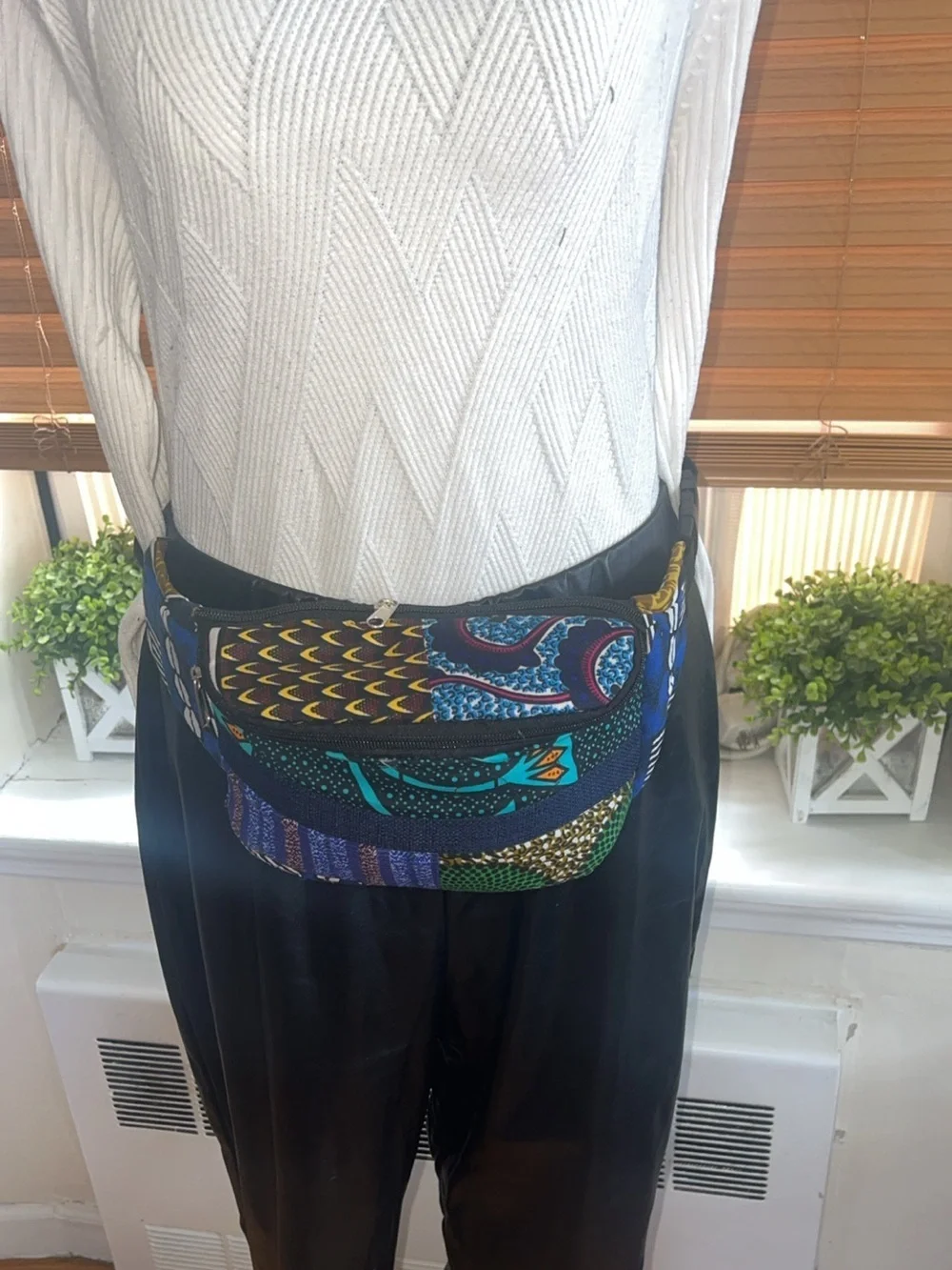 Handmade Ankara Fanny Pack, African Wax Print Crossbody Belt Bag
